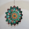 Colorful Mandala Stainless Steel 12-Inch Wind Spinner Wind Chimes-Handmade Personalized Customizable Colors Logo Stunning Garden