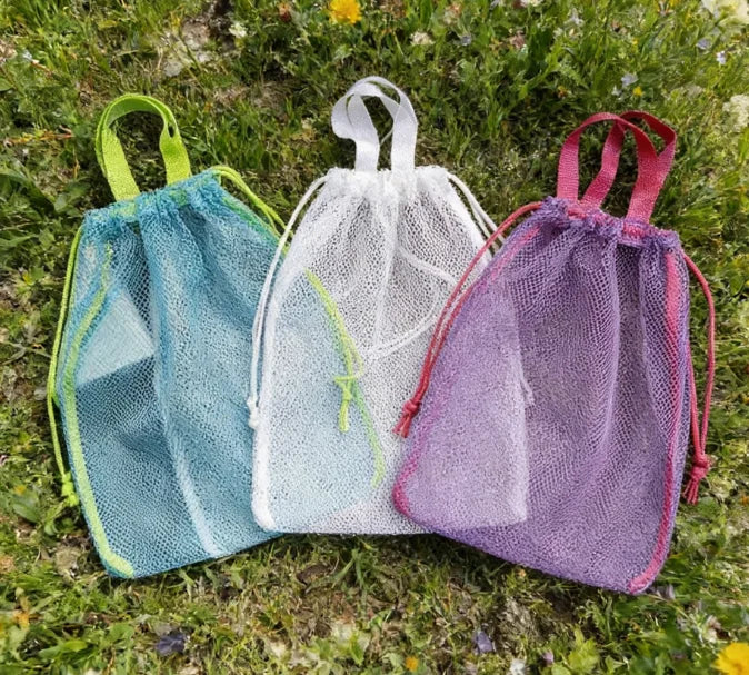 Multi Colors Portable Recyclable Nylon Polyester Mesh Drawstring Shopping Bags with Tote Net Beach Swimwear Bags