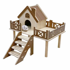 Popular Eco-friendly Solid Wood Hamster House with DIY Assembly