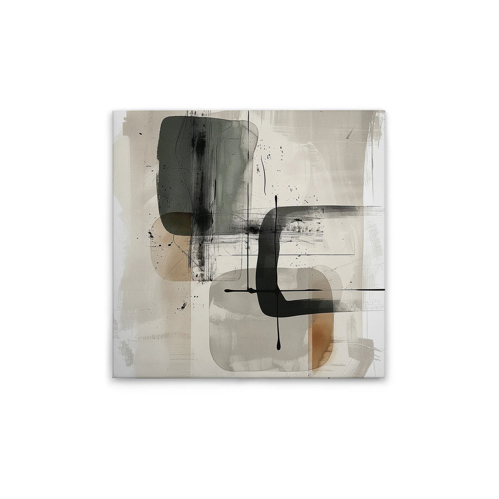 Made In Germany - Home Decor Canvas Picture Abstract Art Modern - Wall Painting Mural In Beige And Grey - Stretcher Frame Art