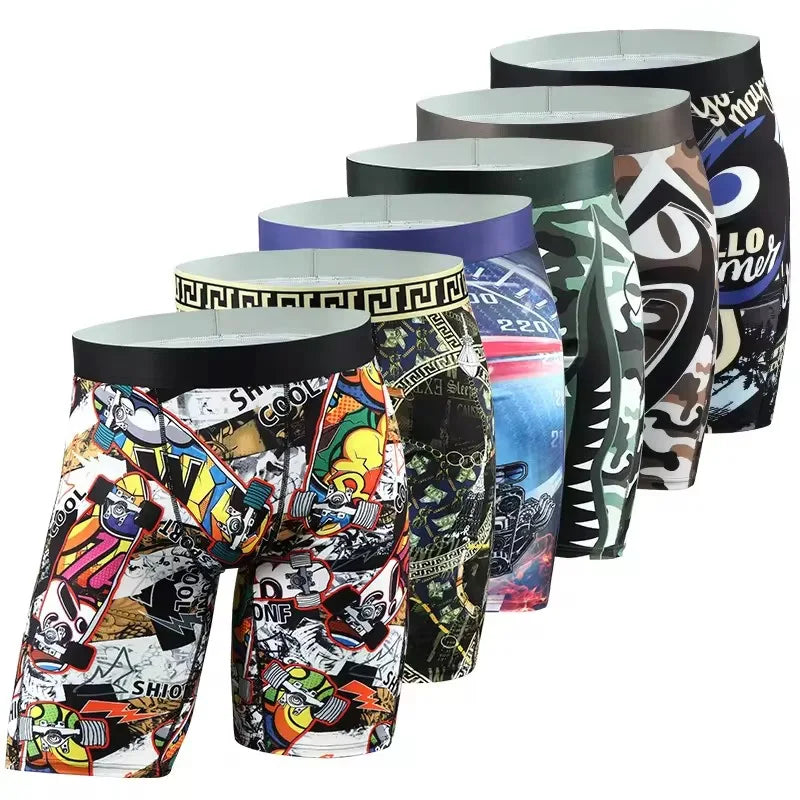 Custom All-Over Print Logo Boxer Briefs for Men Knitted Silk Underwear Unique Design 3XL Includes Brand Owner Customizable Waist