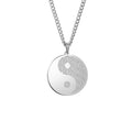 Wholesale Chinese Religious Jewelry Stainless Steel Engraved Silver Yin Yang Necklace