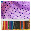 YX1272 Competitive Price 40gsm Purple Tulle Mesh Fabric With Polka Dots and Round Sequins 3mm Sequins Costume Fabrics DIY