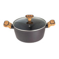 Bergner Charcoal Casserole with Lid 24cm 4L Non-Stick Forged Aluminum