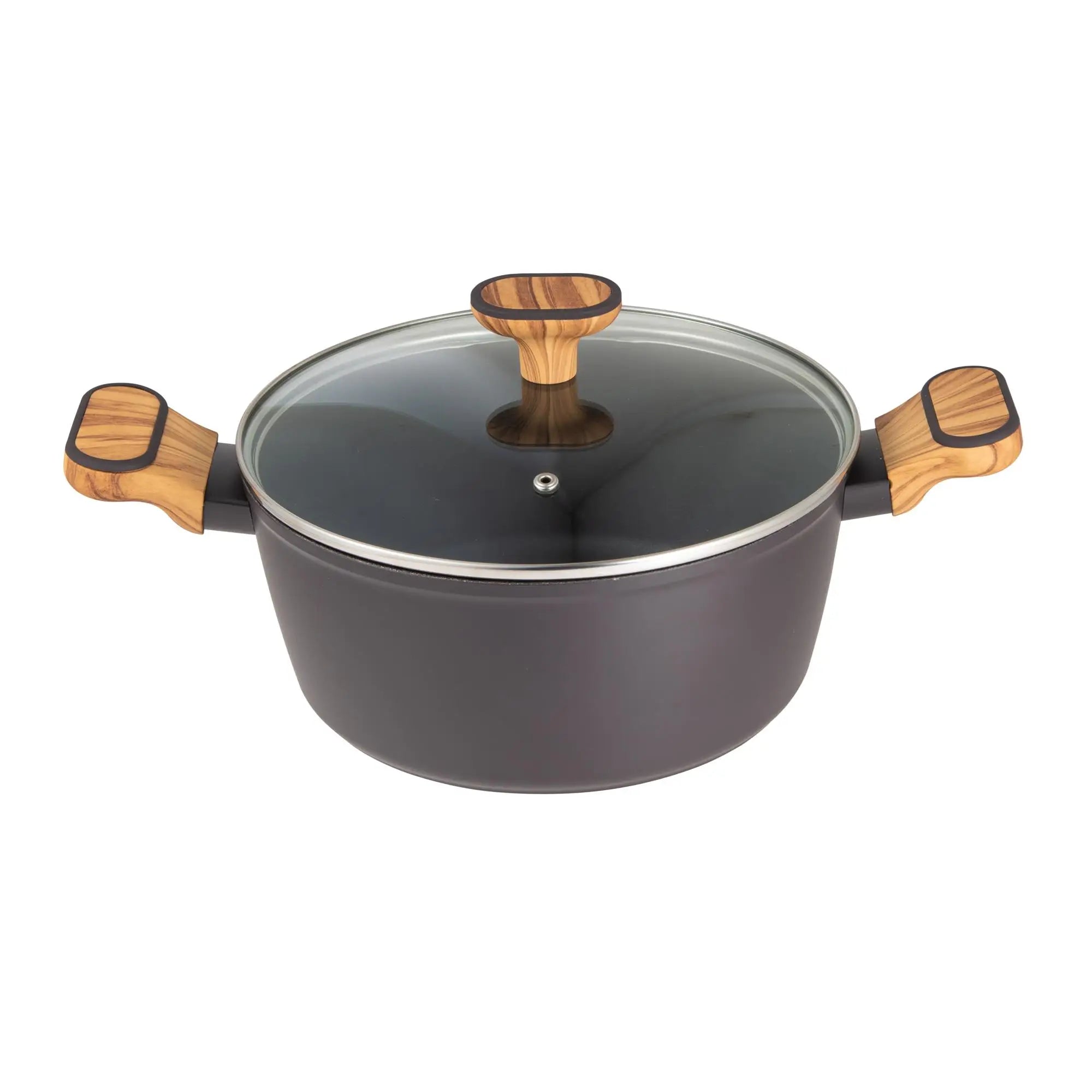 Bergner Charcoal Casserole with Lid 24cm 4L Non-Stick Forged Aluminum