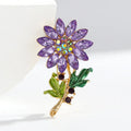 Purple Sunflower Temperament High-grade Light Luxury Exquisite Elegant Sunflower Brooch