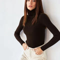 2025 Autumn Women's Turtleneck Knit Base Layer Euro-American Style Pullover Sweater-4