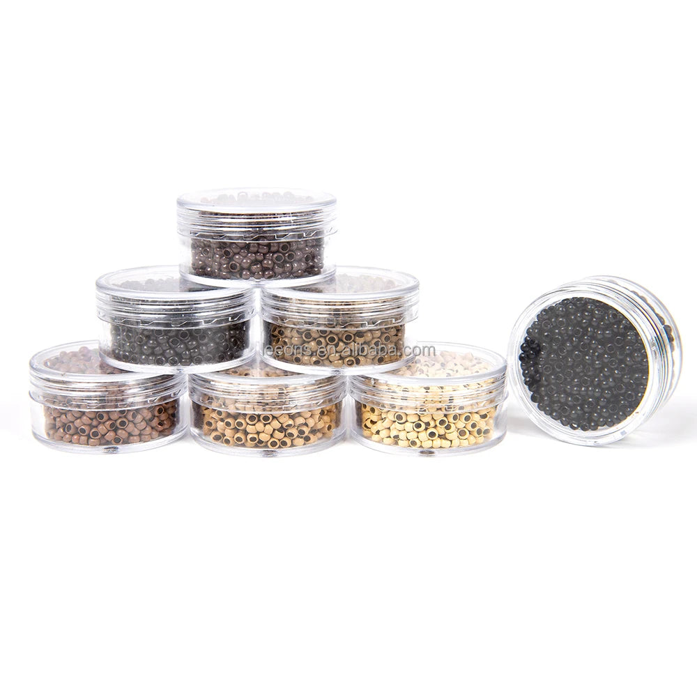 Copper 7 Colors Available 1000pcs 2.5mm Micro Nano Rings for Hair Extensions Leeons Brand Custom Logo Option