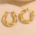 Dreamshow Classic Twisted Earring Fashion Hoop Earring Anti Tarnish Jewelry Waterproof Stainless Steel Earrings