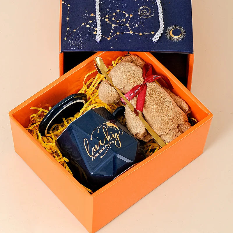 MU Professional Gift Box Birthday Wedding Business Gift Set Mug Cup Face Towel Set Friend Shopping Gift Boxes