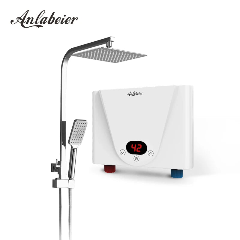 Energy Saving Electric 4000W Digital Water Heater Smart Touch Screen IPX4 Waterproof Overheat Protection WiFi Remote Control
