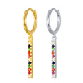EH1095 925 Sterling Silver Ear Buckles Fashion Drop Earrings Colorful Crystal Pendants Gold Earring Luxury Women's Jewelry Gift