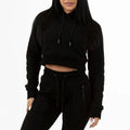 Custom Gym Wear Cotton Fleece High Neck Ladies Cropped Half Zip up Hoodies Sexy Yoga Sport Crop Top Sweatshirt for Women