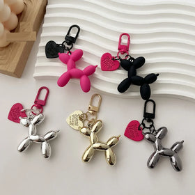Anime Cartoon Dog Resin Laser Balloon Dog Keychain Animal Pendant Balloon Dog Keychain Bag Charm Pendant Diy Jewelry Accessories