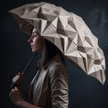 Personal Fashion Designer Sunshade Origami Umbrella Custom logo Compact Portable Rain Automatic Windproof 3 Folding Umbrella