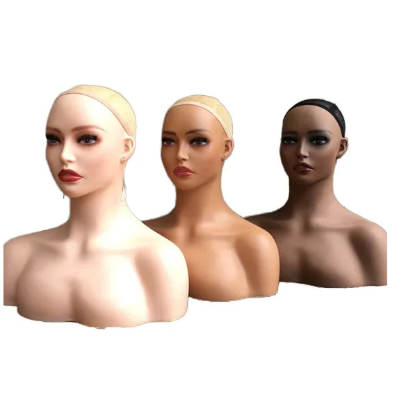 Wholesale Female PVC Head Dummy With Thick Lips Mannequin Head for Display Wig Mannequin Head