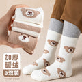Winter Thick Warm Fluffy Kids Socks Cozy Cartoon Bear Cute Children Socks