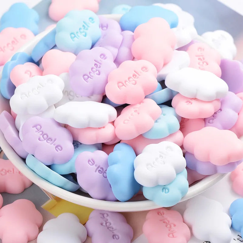 Flat Back 17x22MM DIY Accessories Cartoon Resin Multi-Color Angel.e Letter Cloud Shape Charms Pendants Charm for Cell Phone