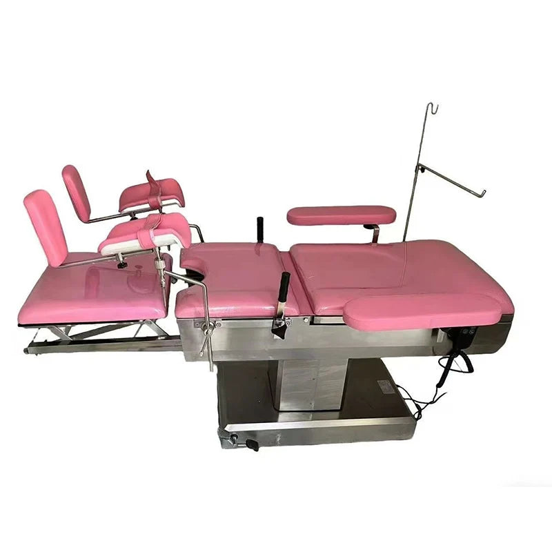 Electric 304 Stainless Steel Obstetrics Gynecology Table Surgical Operated Bed Electric Medical Exam Bed With Stirrups MegaBDM