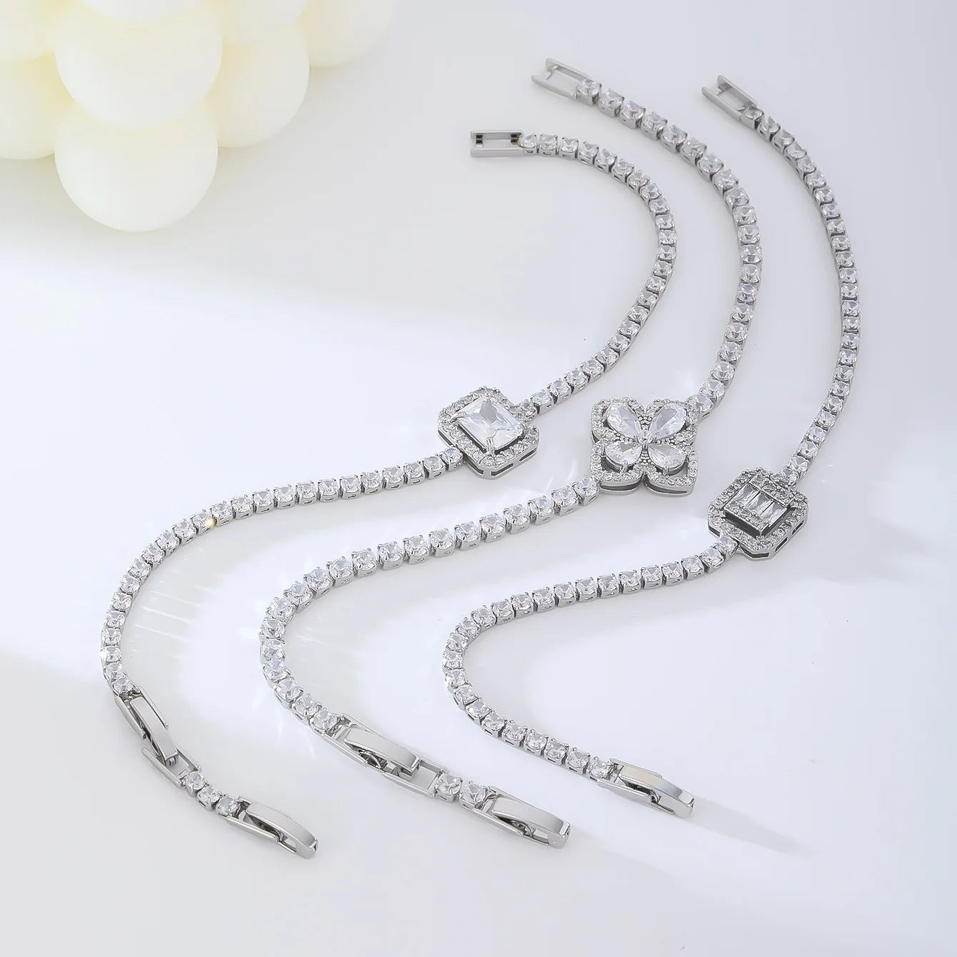 Beimai OEM Bracelet Four-leaf Clover square Copper-plated Zircon Women's Bracelet
