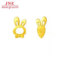 Alluvial Gold 2024 New Rabbit Carrot Ear Studs Female Light Luxury Minority Copper Gold Plated Needle Ear Rings Personality