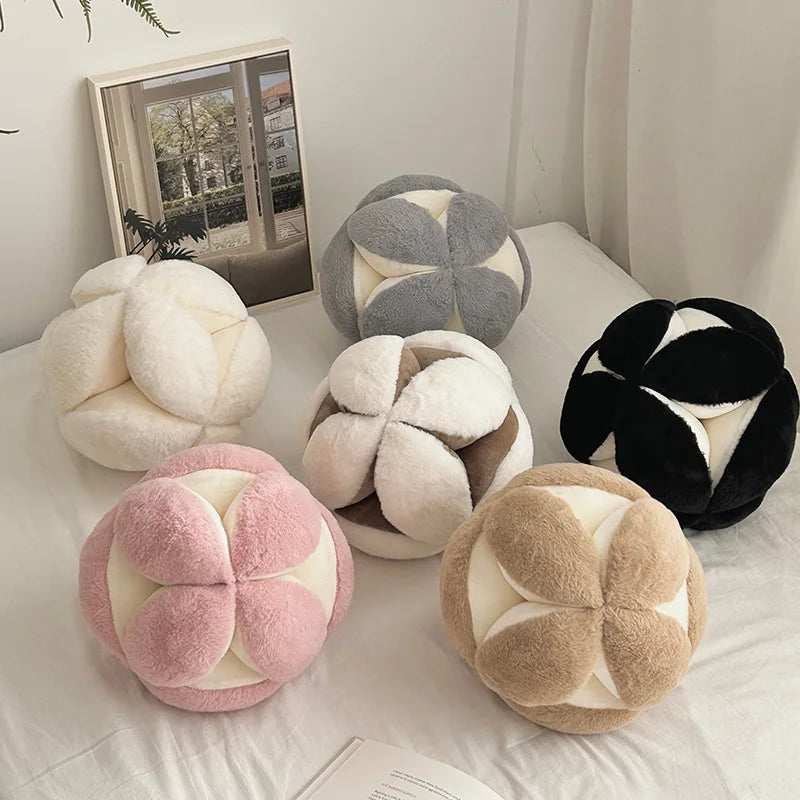 Super Soft Knitted Round Festival Pattern Customizable Throw Pillow with Removable Closure Adorable Design for Sofa Couch Decor