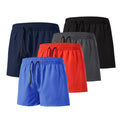 Men's Casual Fitness Shorts Summer Polyester Sportswear Quick Dry with Triangle Lined Design Mid Waist Solid Pattern Plain Dyed