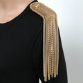 Beautiful Cheap Metal Inset Rhinestones Tassel Shoulder Badge Clothing Accessories