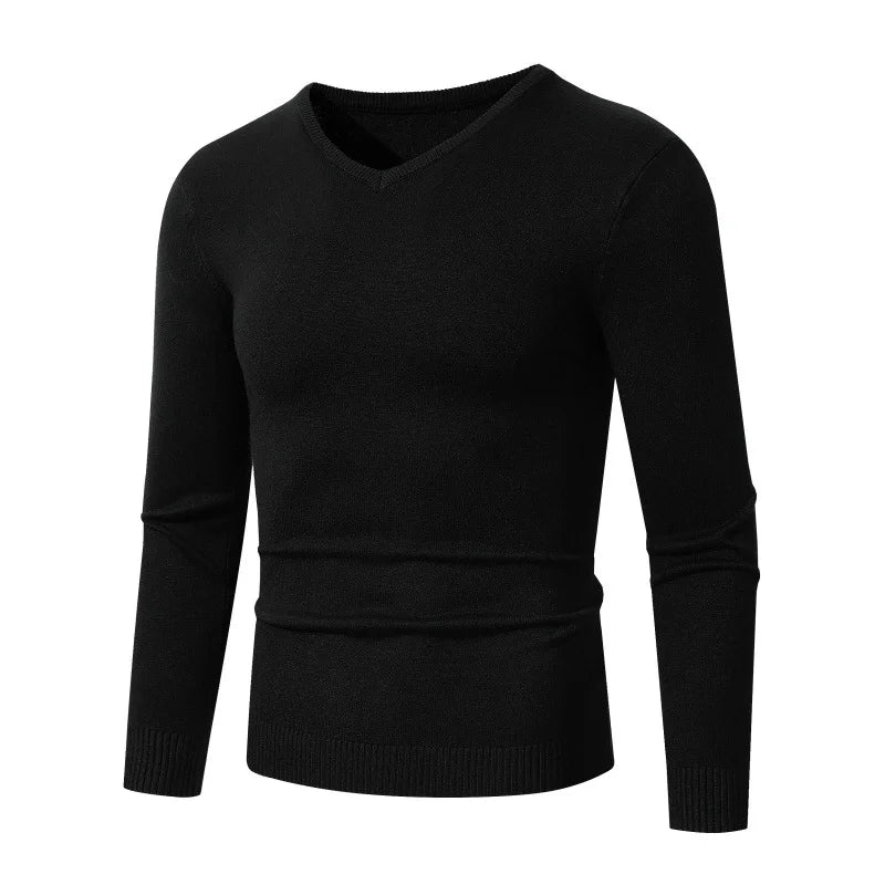 Oem Customized logo Design  autumn and winter v-neck  warm men's sweater