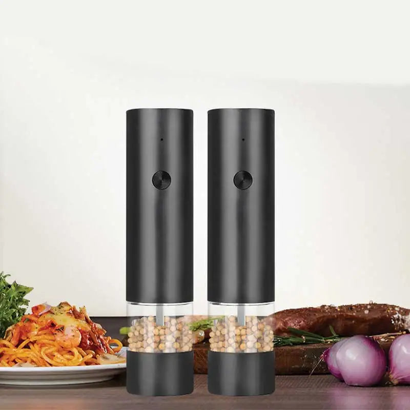 Turkish Automatic Professional USB Rechargeable Stainless Steel Electric Set Salt Pepper Grinder