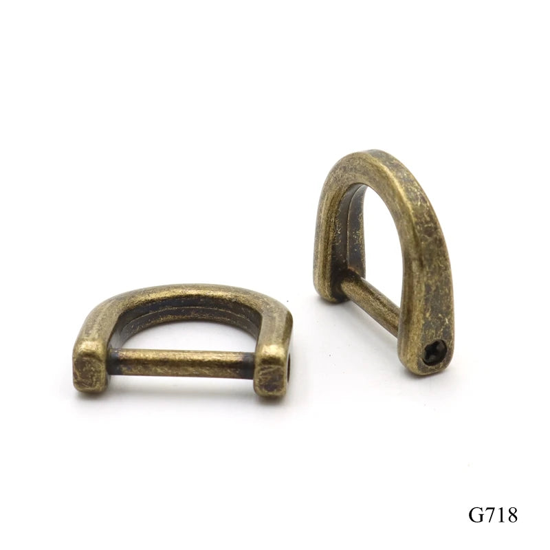 Antique Brass Detachable D-Ring Buckle 15mm Vintage Removable Bag Strap Connector Strong Screw Bag Metal Accessories