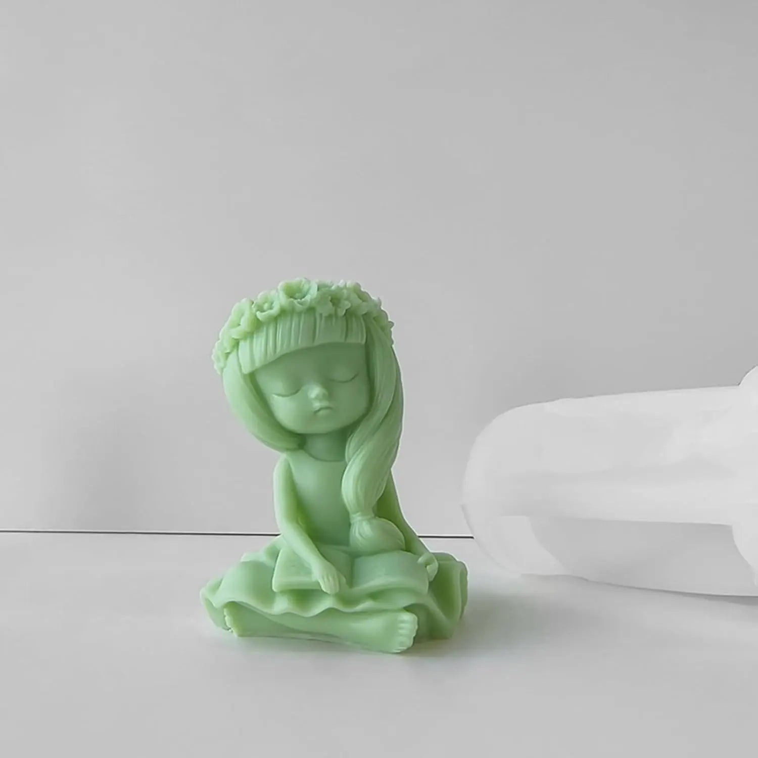 Crown Silicone Candle Mold Fairy Plaster Doll Decoration Flower Long Hair Princess Soap Resin Making Chocolate Crown Angel Gifts