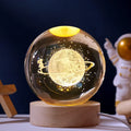 JAIYI Modern 6CM 3D Crystal Ball Nightlight - USB Glass Moon Plug-in Warm Light for Bedroom Decoration Living Room Decoration