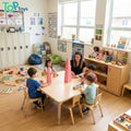 Wooden Modern Eco-friendly Preschool Classroom Furniture Learning Tables Chairs for Kindergarten Daycare Center Bathroom Bedroom