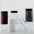 1oz 6oz UV Smell Proof Amber Glass Jars Plastic Clear Child Resistant Lids Customizable Printing Empty Cosmetic Containers for