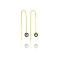 Azuris 925k Silver Dangle Earrings with Row Ball Chain & Evil Eye Stone Fine Jewelry From Turkey