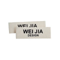 Eco-friendly Organic Cotton Fabric Tags Rectangle Woven Cotton Neck Clothing Labels with Silk Screen Printing for Shoes Use