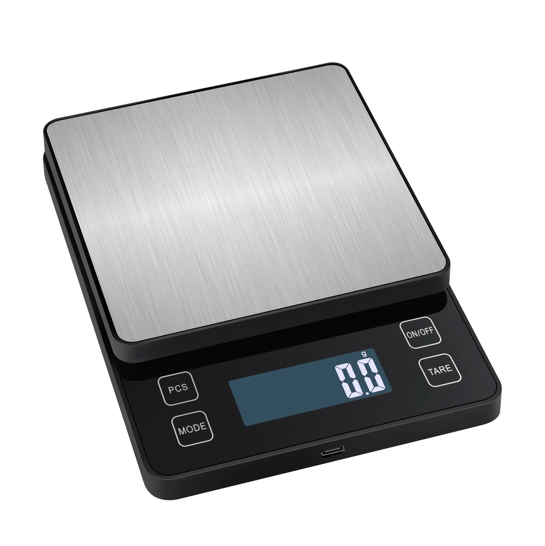 Wholesale Custom Stainless Steel Platform Kitchen Scale 5kg 0.1g Accuracy Battery Powered USB Rechargeable Weight Measuring