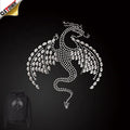 Manufacturer Rhinestone Iron on Designer Logos Dragon Pattern Rhinestone Transfer Print