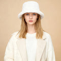 Thicken Cold Snowy Day Panama Cap Solid Windproof Headgear Plush Fisherman Hat Fluffy Fur Bucket Hat Warm Women's Winter Hat
