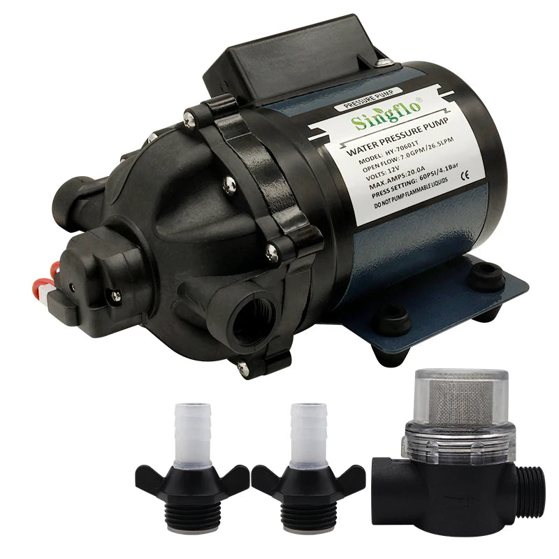 Singflo 12V Portable Water Pump 7GPM Flow Rate Self-Priming for Boats Fish Tanks Cars RVS