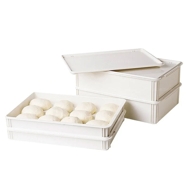 New Arrival Plastic Bakery Pizza Dough Trays Pan Bread Case Transport Pizza Dough Proofing Box  Storage Container with Lid