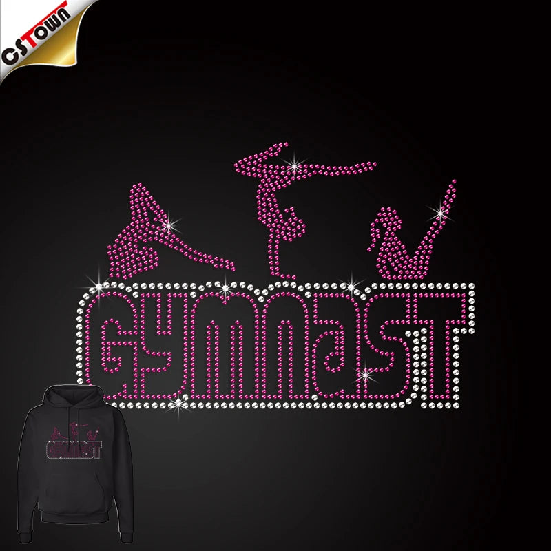 Hot Sales Hot Fix Rhinestone Transfer Motif for Garment Gymnastics Rhinestone Heat Transfer