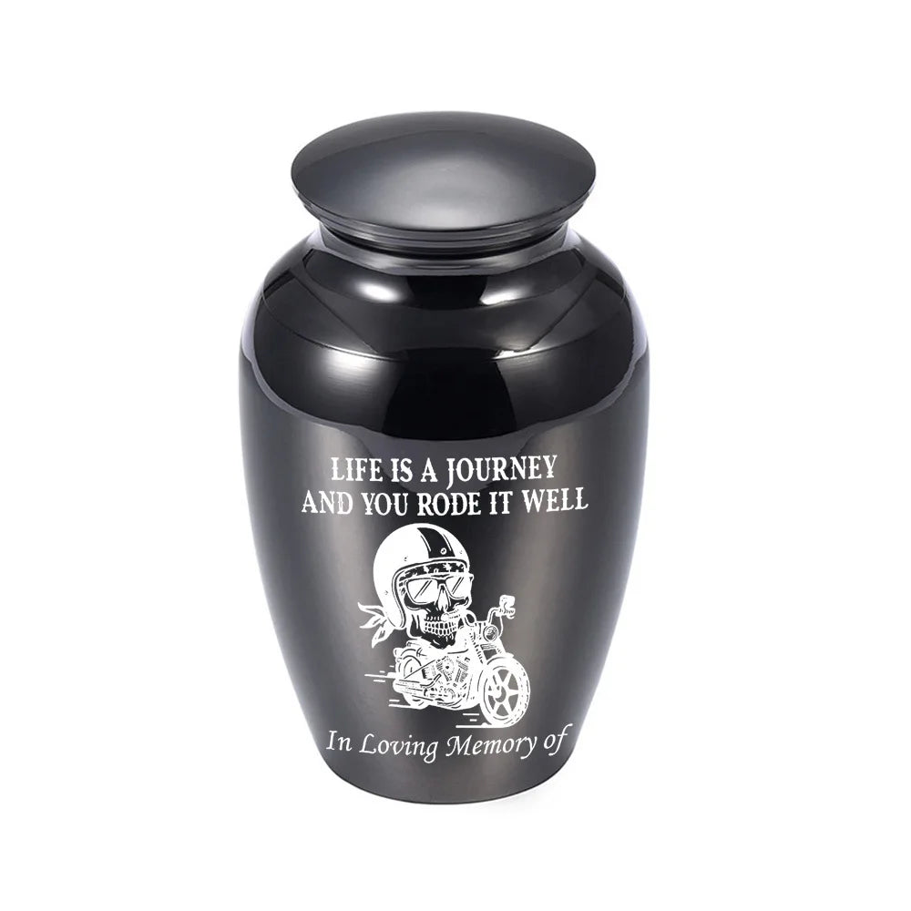 Large Stainless Steel Pet Ashes Urn with Secure Closure and Customizable Nameplate for Beloved Dog or Cat Tribute
