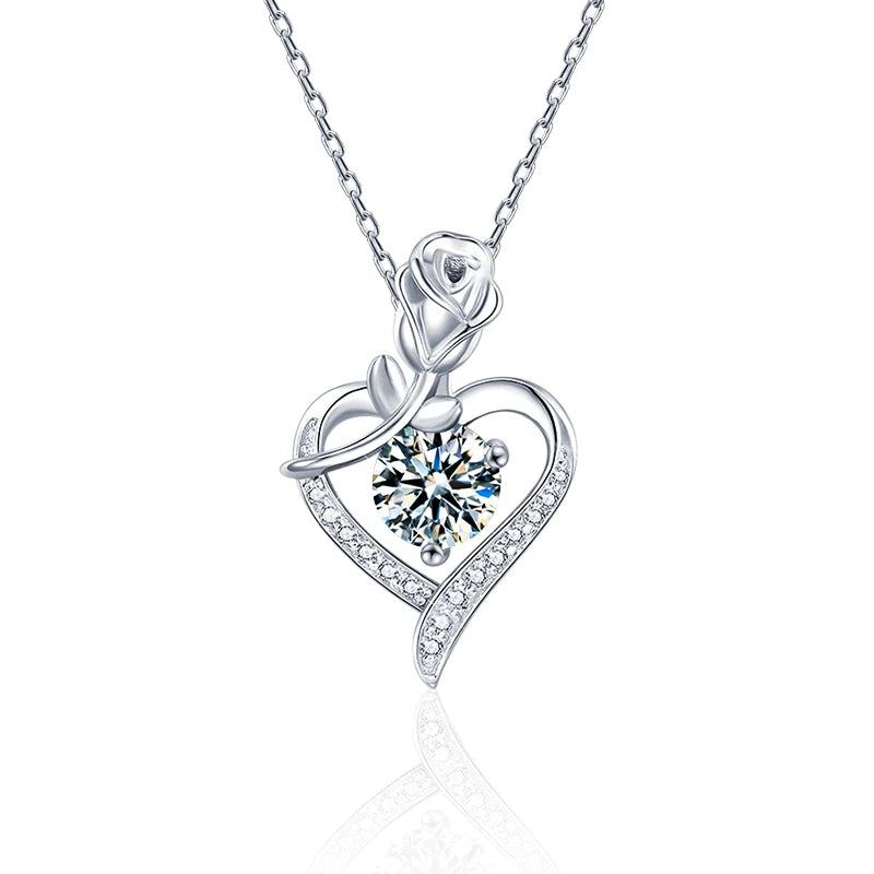 XGP68 925 Sterling Silver Colorful Moissanite Pendant Necklace for Women Luxury Fashion Wedding Engagement Jewelry Party Gifts