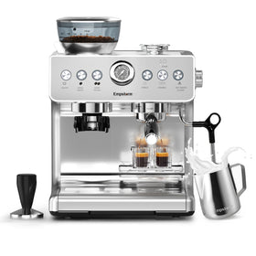 21M Semi-Automatic Espresso Machine Brew System 1450W Electric Coffee Grinder 20 Bars Pressure Stainless Steel for Outdoor Use