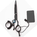Hair Cutting Flat Scissors rotating handle Scissors Barber black  plating Flying shear
