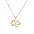 Low MOQ 10pcs Wholesale Jewelry Gold Lotus Flower Pendant Necklace MegaBDM