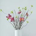 Artificial Curly Willow Branches With Butterfly Greenery Plants Bendable Sticks Twigs for DIY Vases Crafts Home Garden Farmhouse