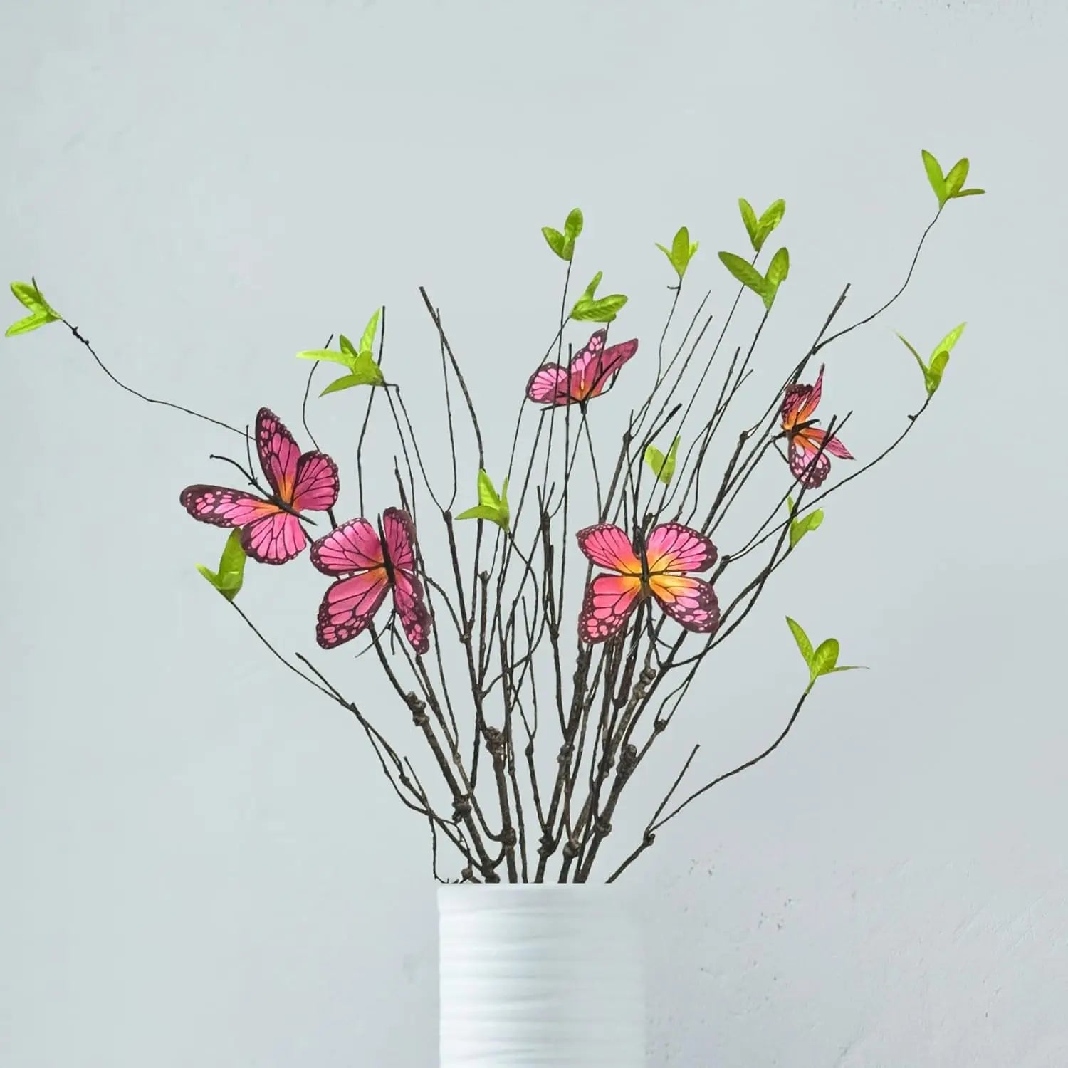 Artificial Curly Willow Branches With Butterfly Greenery Plants Bendable Sticks Twigs for DIY Vases Crafts Home Garden Farmhouse